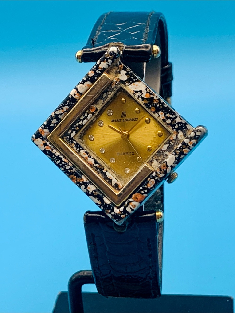 MARIE LOURDES Women’s Vintage Quartz Wristwatch Leather Strap Works New Battery